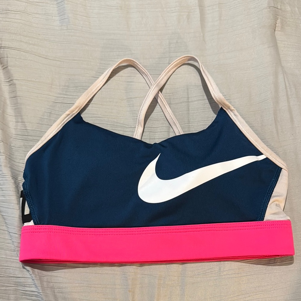 Nike Women's Blue and Pink Sports Bra